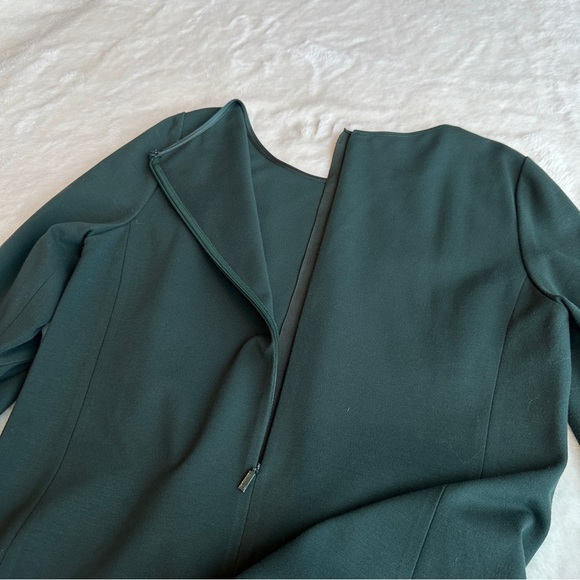 💥SALE💥 Lafayette 148 Paloma Shift 3/4 Sleeve Viscose Green Knee Dress M - Picture 9 of 13